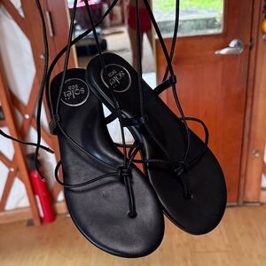 Solea Sea Black Lace-Up Women’s Sandals